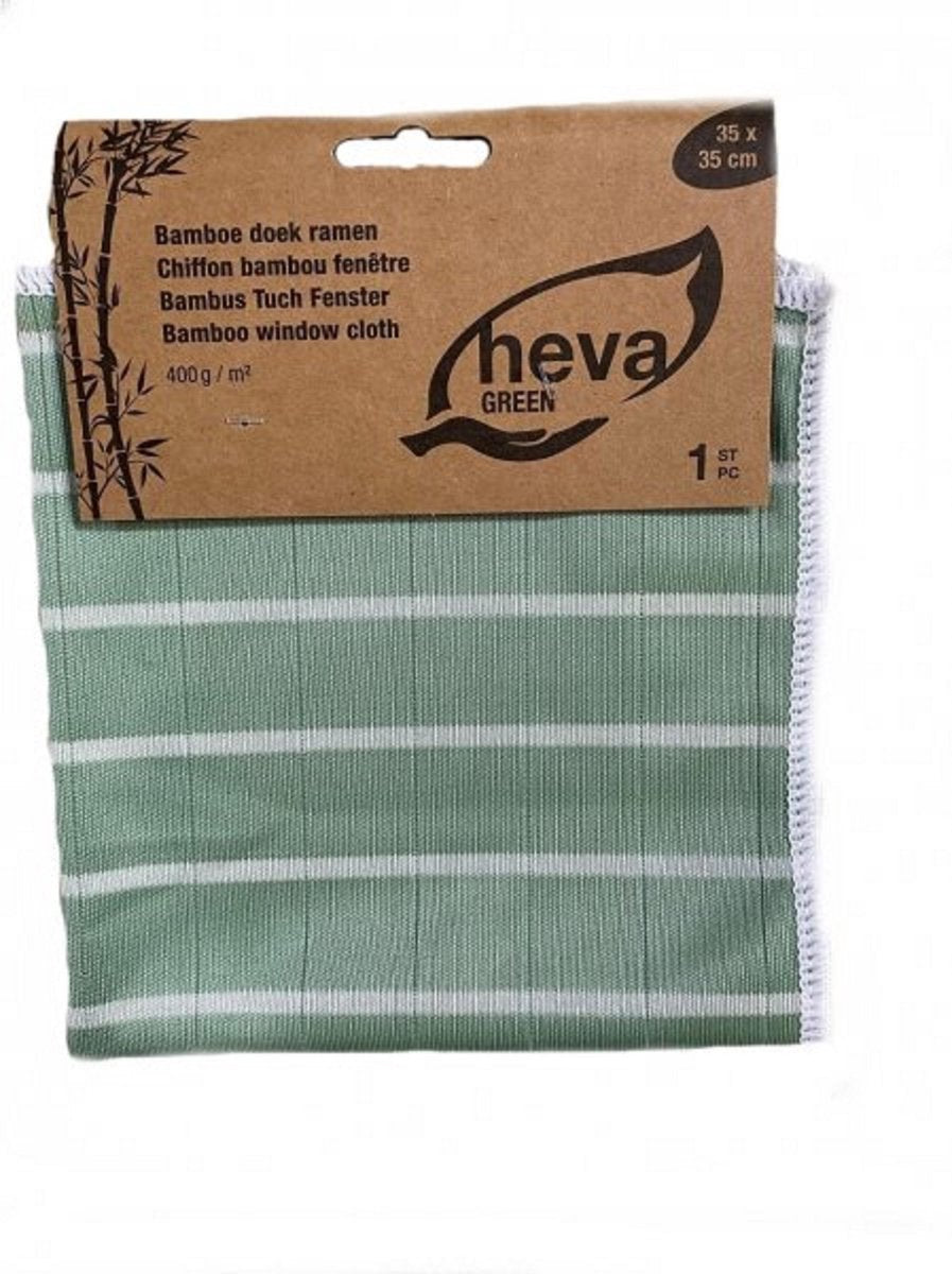 Bamboe Microvezel Schoonmaakdoek Ramen Groen - 400 gram/m² - 35 x 35 cm - 5 stuks