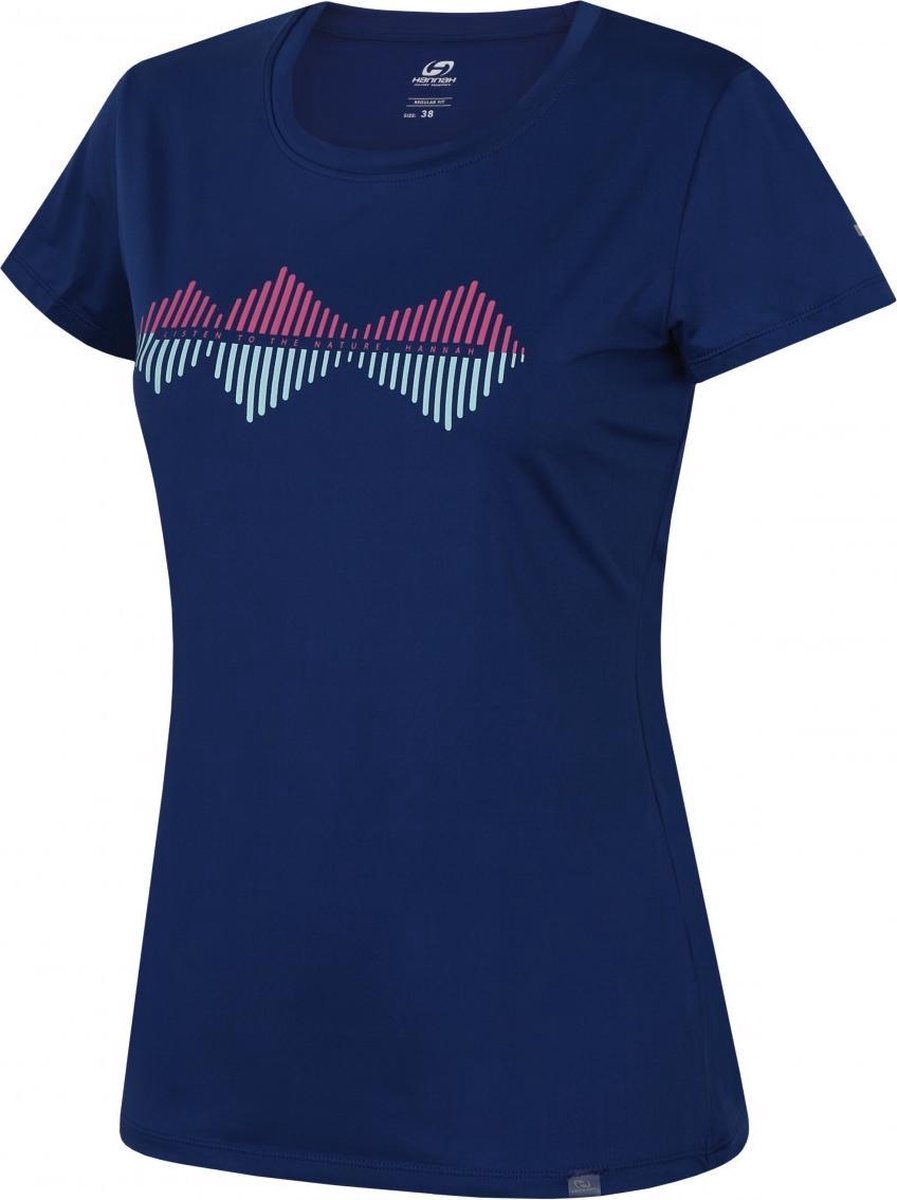Hannah Sportshirt Saffi Dames Polyester Blauw Mt 42