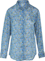 Cassis - Blouse met bloemenprint - Koningsblauw