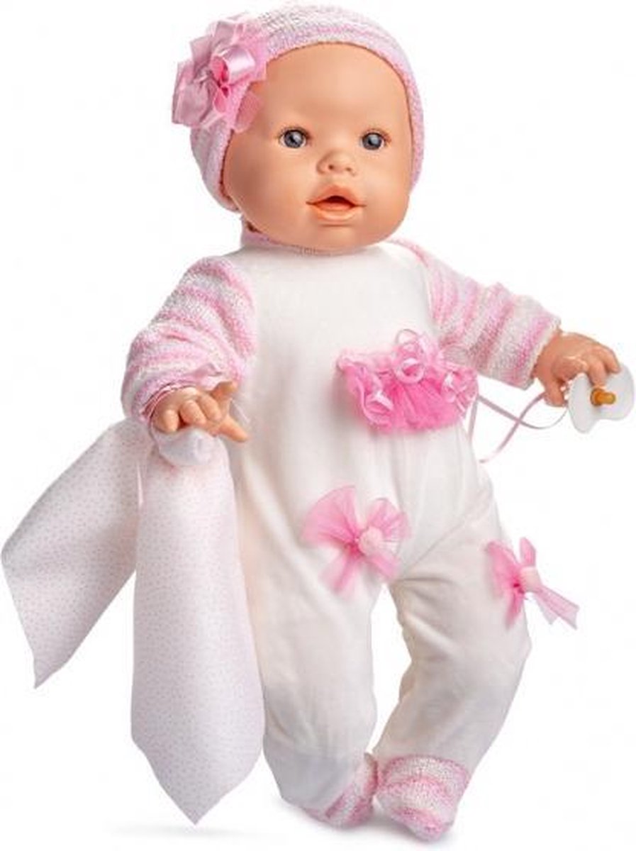 Berjuan Babypop Llorón Meisjes Vinyl/textiel 50 Cm Wit 6-delig