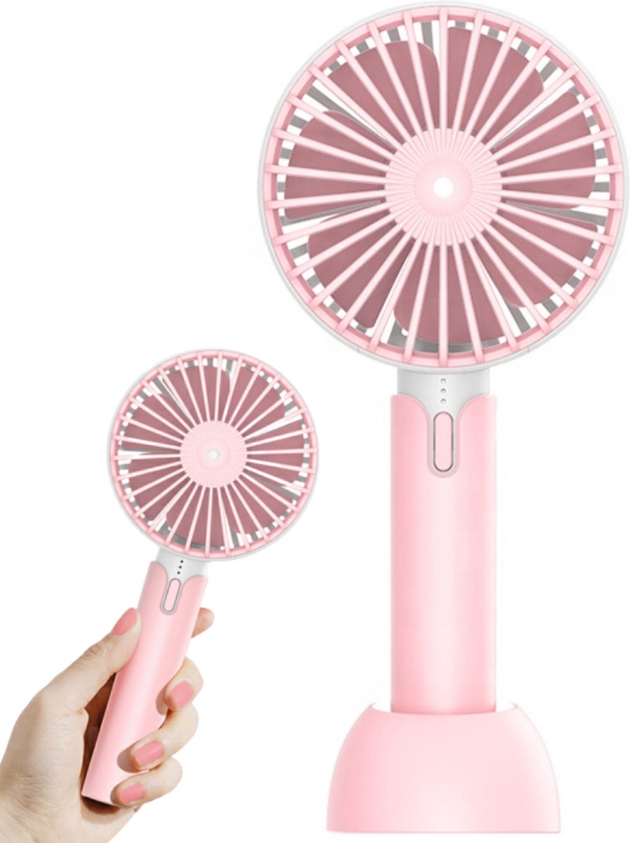 Mini Ventilator – Hand Ventilator – Mobielhouder – Tafelventilator – Luchtkoeler – Aircooler - Roze