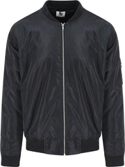AWDis Dus Denim Mens Frankie Bomber Jacket (Zwart)