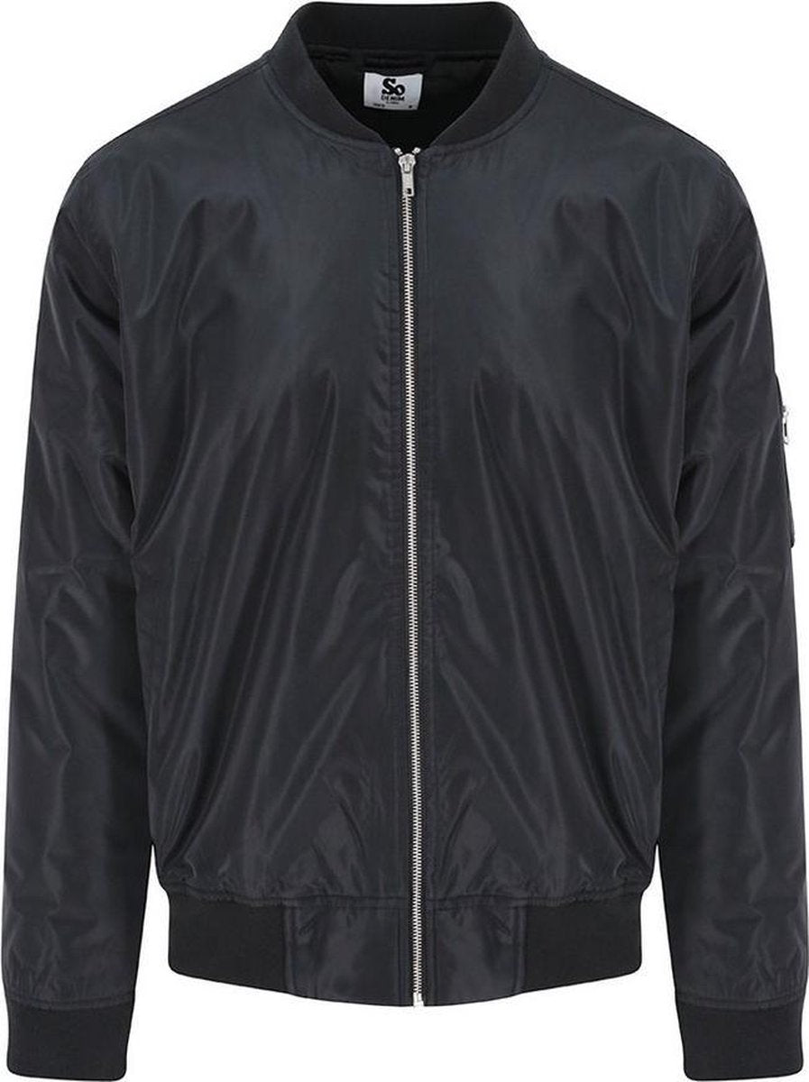 AWDis Dus Denim Mens Frankie Bomber Jacket (Zwart)