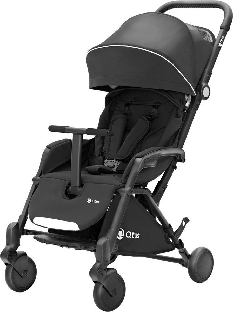 Qtus Tody Zwart - Compacte kinderwagen - 0 tot 4 jaar - incl. reistas