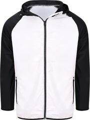 AWDis Gewoon Cool Mens Contrast Windscherm Jasje (Arctisch wit/straalzwart)