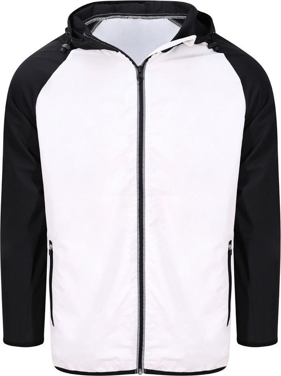 AWDis Gewoon Cool Mens Contrast Windscherm Jasje (Arctisch wit/straalzwart)