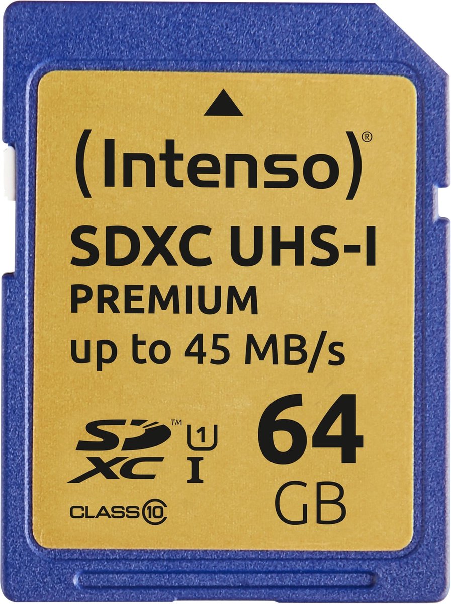 Intenso 3421490 flashgeheugen 64 GB SDXC UHS-I Klasse 10