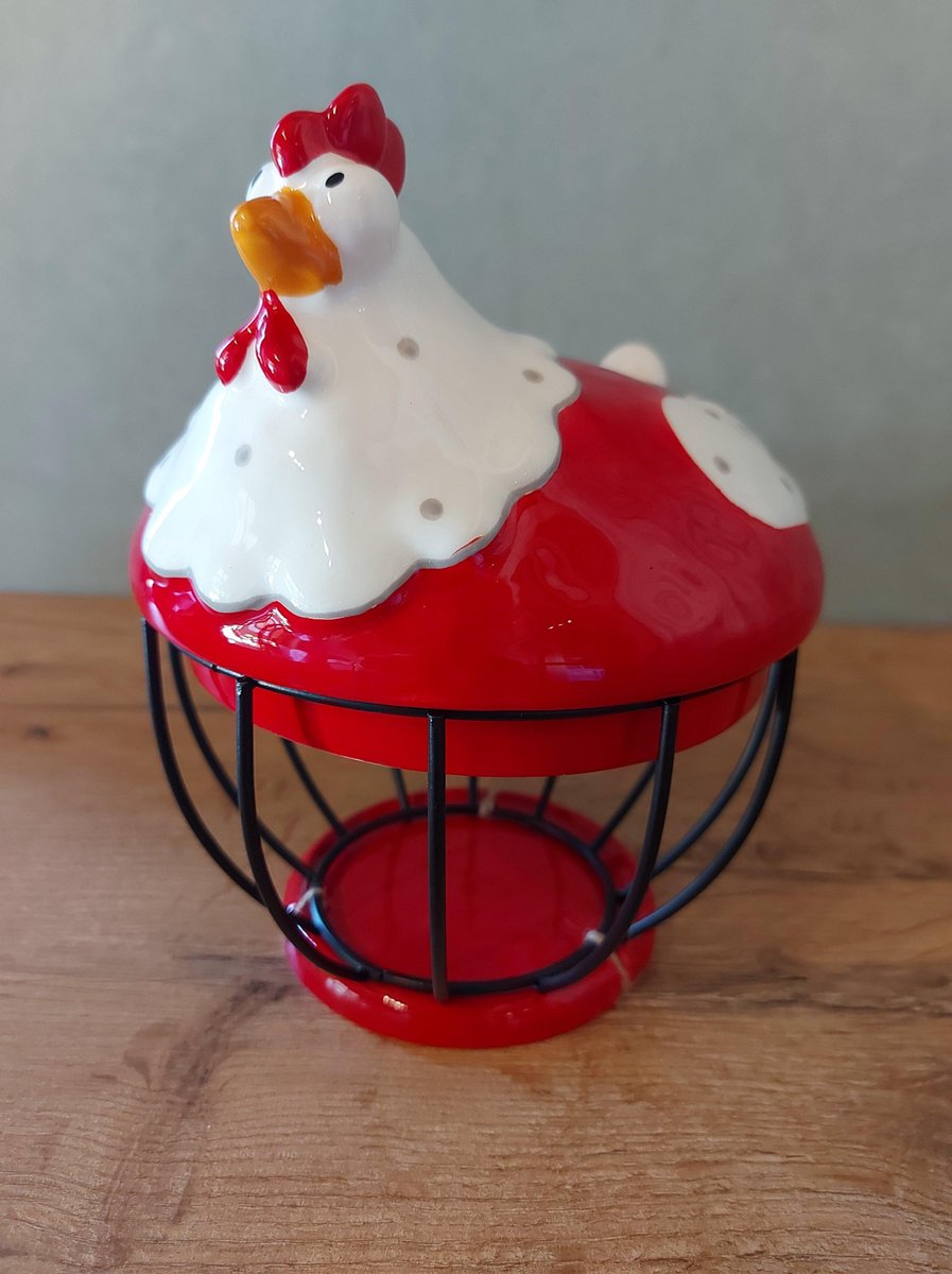 Mand - ei -Kip - rood - Diameter 15cm