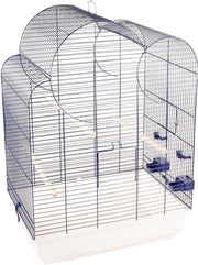Vogelkooi Wammer 2 Wit/Blauw - Wit - 54 x 39 x 76 cm