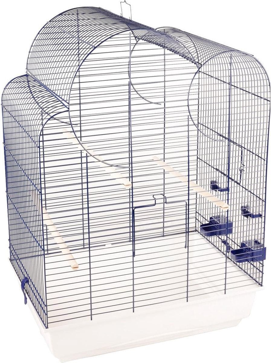 Vogelkooi Wammer 2 Wit/Blauw - Wit - 54 x 39 x 76 cm