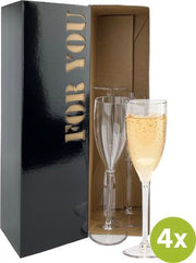 4x Champagneglas Reims 15cl cadeauset | Onbreekbare kunststof / plastic drinkglazen
