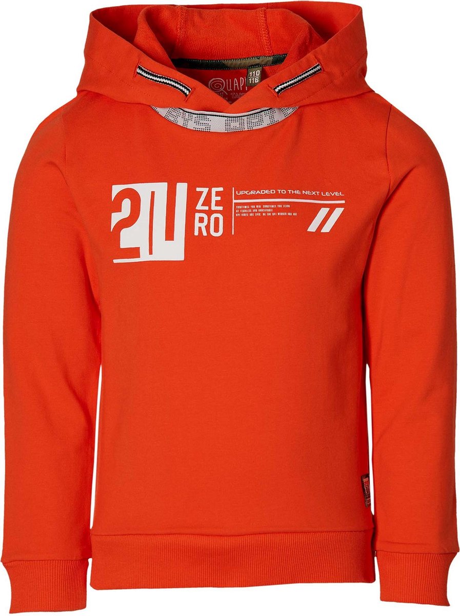 Quapi hooded sweater Figo oranje rood voor jongens - maat 92
