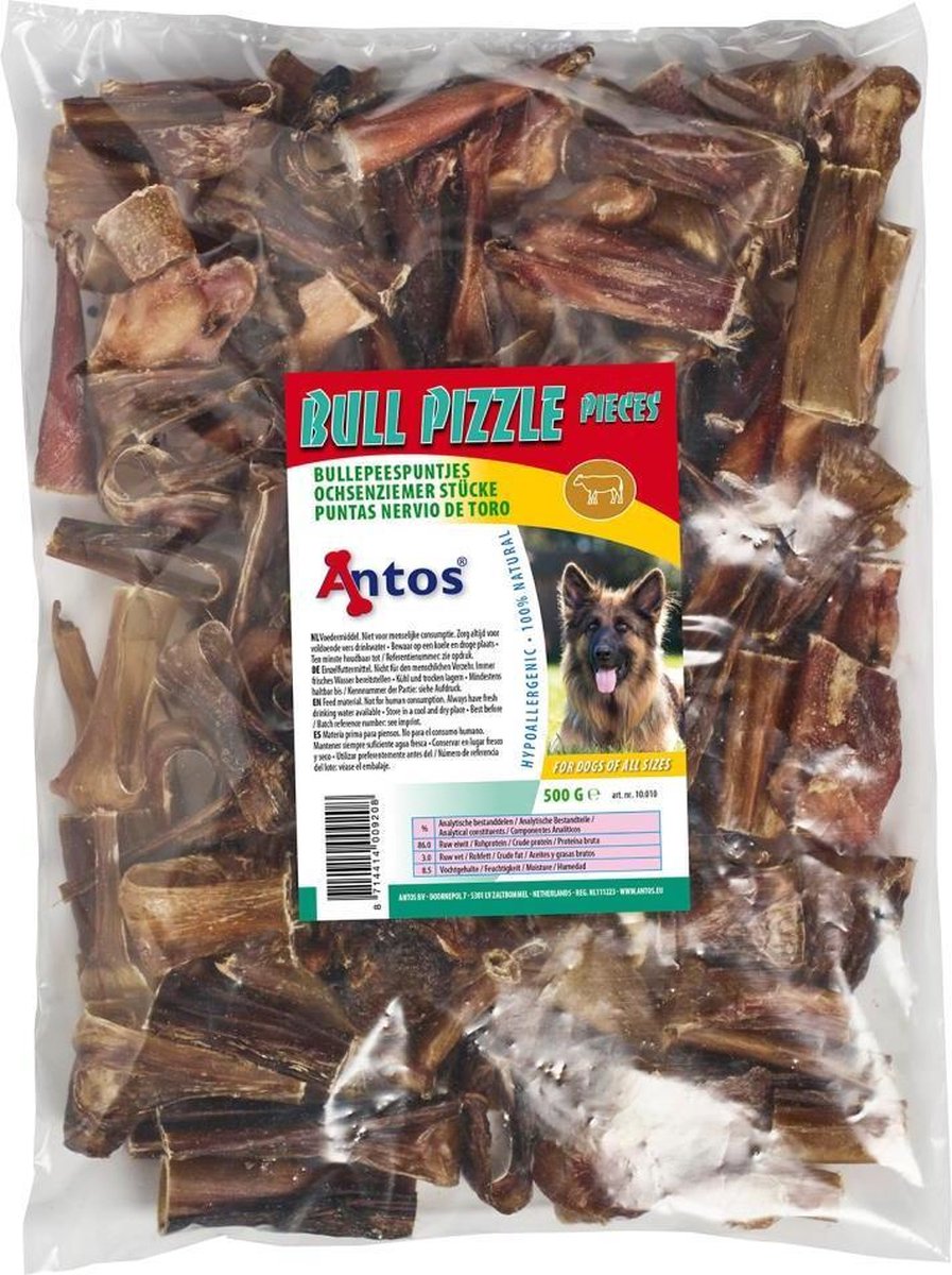 Bullepees gedroogd 500 gr – Bullepeesjes Gesneden Runderpees Natuurlijke Snacks Hondensnacks Hond
