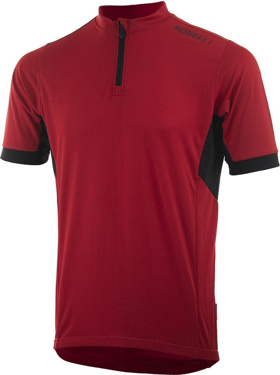 Rogelli Wielershirt KM Perugia 2.0 Rood/Zwart Junior Heren - Maat 140-152