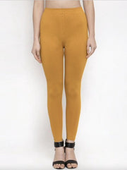 Premium Dames Legging Katoen | Basic Legging | Mosterd - S