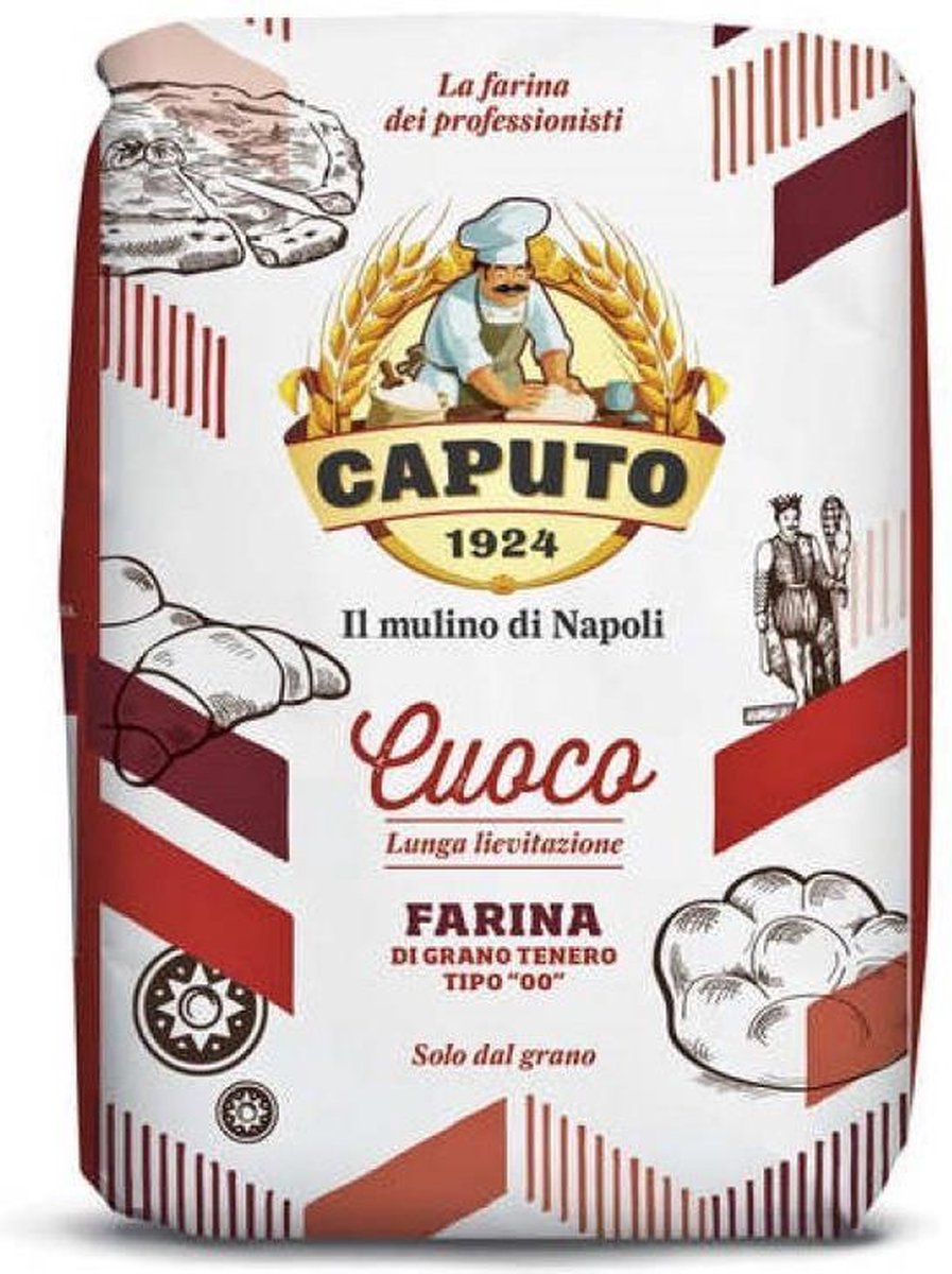 Caputo Bloem Cuoco Rood 5kg | Napolitaanse Pizza Maken | Zelf Pizzas bakken | Deegmix Voor De Pizzaoven | Ovenpizza | Pizza Oven | Kookgerei | Vegan Pizza | Veganpizza | Zelf Brood Maken |