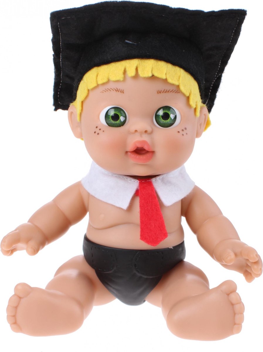 Falca Babypop Professor 19 Cm Meisjes Zwart