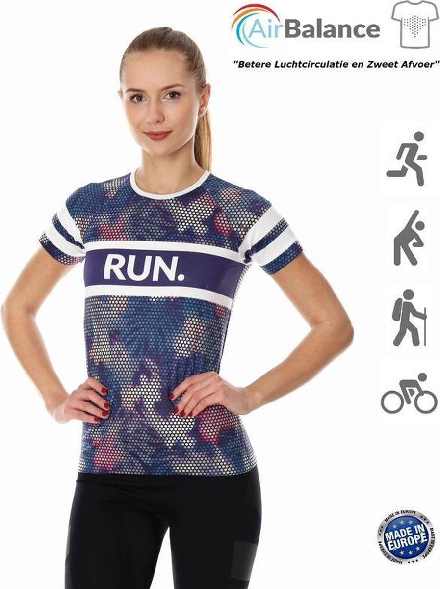 Brubeck Athletic - AirBalance Hardloopshirt / Sportshirt Dames - Violet - XL