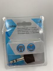 Stereo Adapter plug Jack 6.35mm naar 2x 3.5mm Jack Stereo Profile