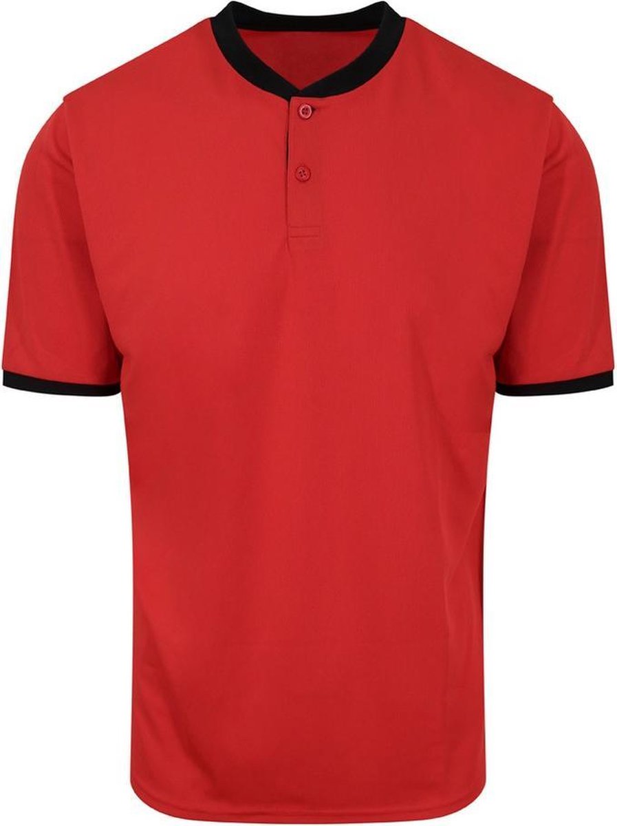 AWDis Gewoon Cool Mens Stand Collar Sport Polo (Brand Rood/Jet Zwart)