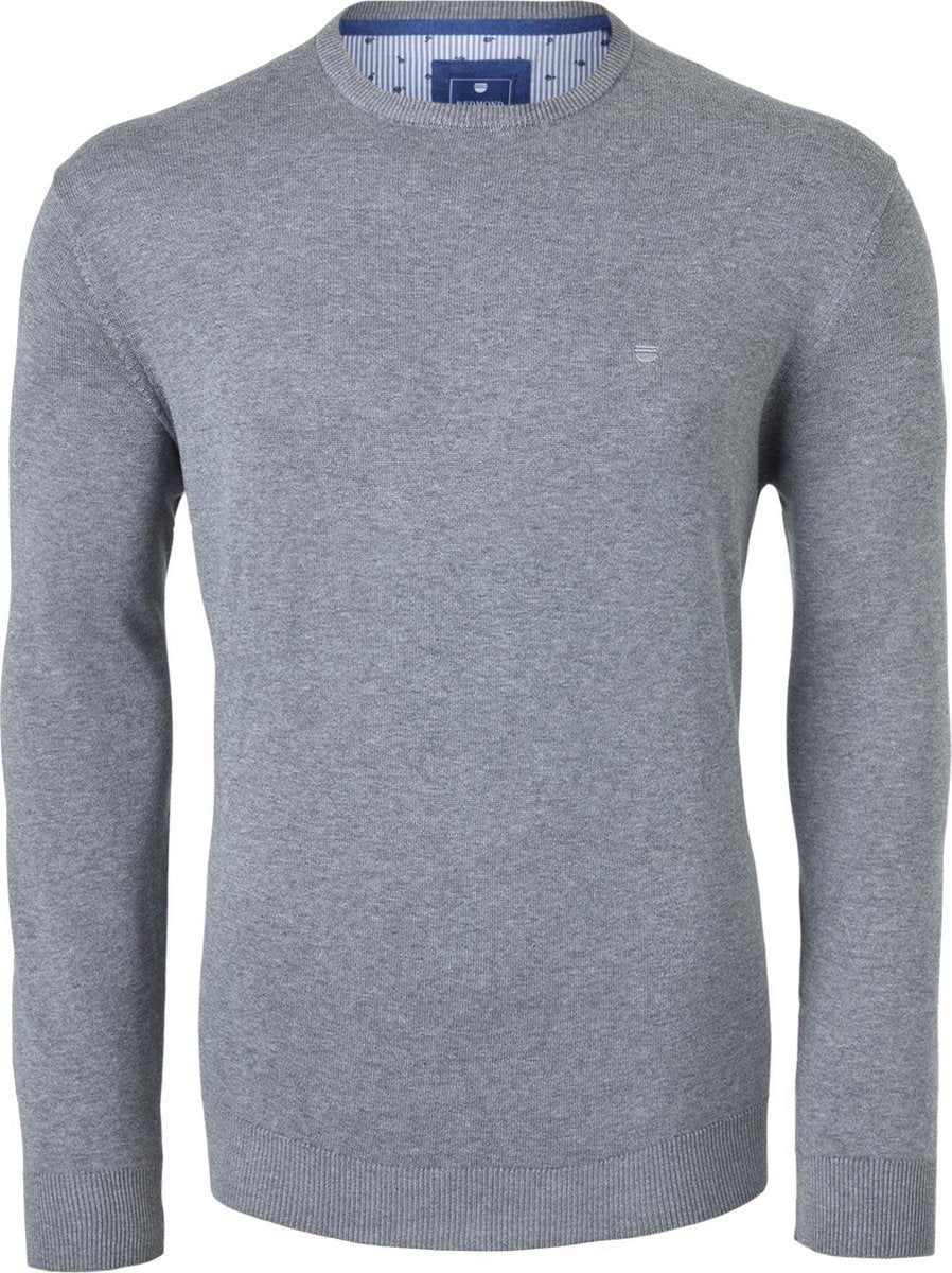 Redmond heren trui katoen - O-hals - grijs -  Maat: 3XL