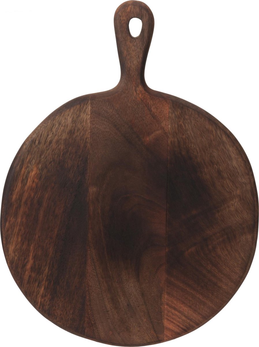 J-Line Snijplank Rond Hout Donker Bruin Medium