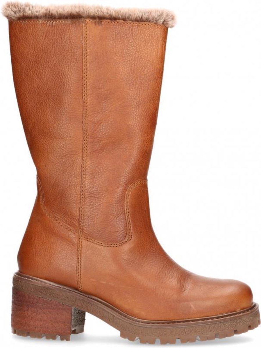 Van Dalen  - 3/4 Laars Leer Met Imitatiebont - Womens - Cognac - 41