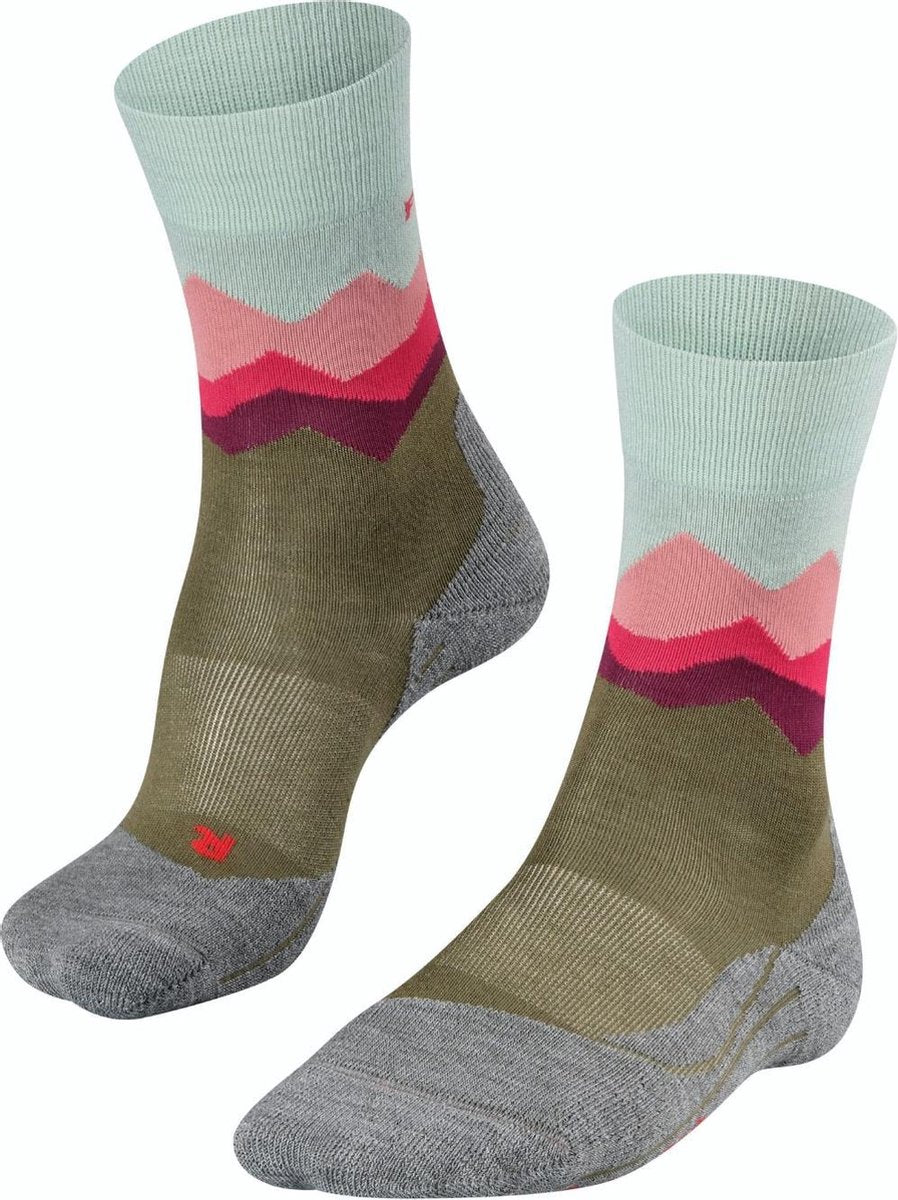 FALKE TK2 Crest Dames Wandel Sok 16194 - Groen 7820 thyme Dames - 35-36