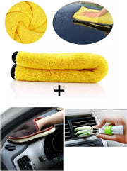 Microvezel doek - Sneldrogende doek - dashboard doek - autospons - auto doekjes - microfiber towel - handschoen doek - pc doek - 60x30 - auto onderhouden - car cleaning - auto stofzuiger- Auto Borstel