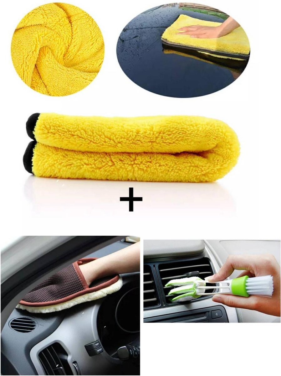 Microvezel doek - Sneldrogende doek - dashboard doek - autospons - auto doekjes - microfiber towel - handschoen doek - pc doek - 60x30 - auto onderhouden - car cleaning - auto stofzuiger- Auto Borstel