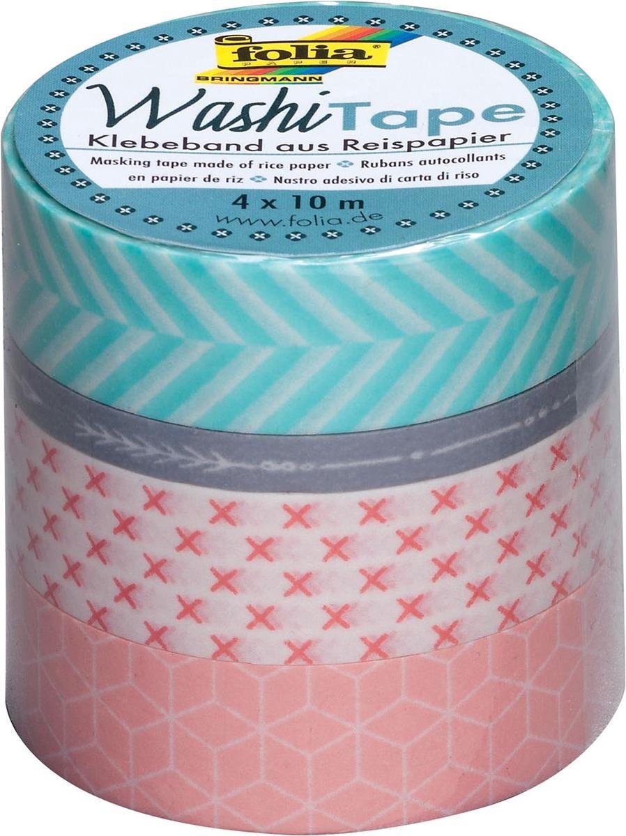 7x Folia washi tape geometrie