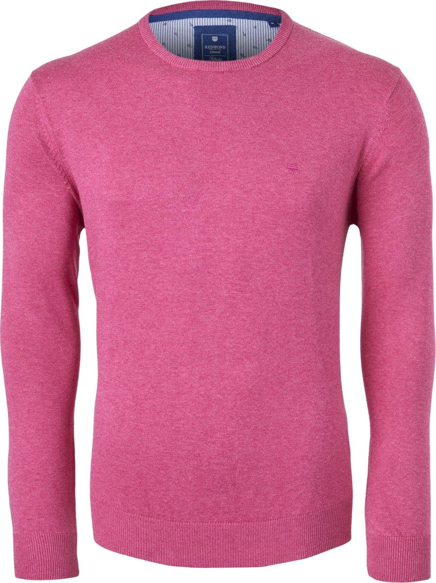 Redmond heren trui katoen O-hals - roze -  Maat: 4XL