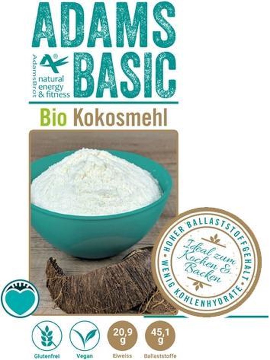 Adams Basic | Kokosmeel | 1 x 400 gram  | Koolhydraatarm eten doe je zó!