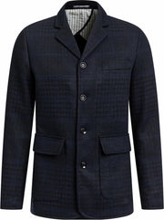 WE Fashion Heren slim fit geruite blazer
