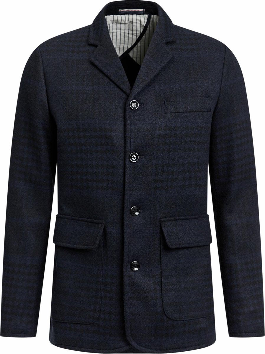 WE Fashion Heren slim fit geruite blazer