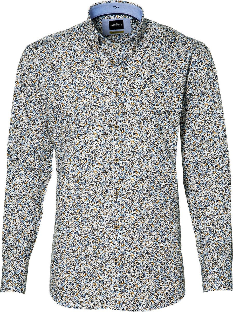 Jac Hensen Overhemd - Regular Fit - Blauw - 3XL Grote Maten