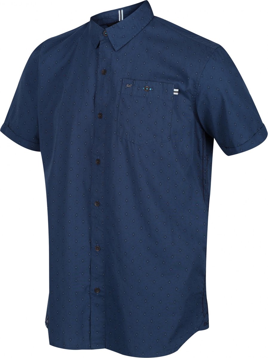 Regatta - Men's Dalziel Short Sleeved Shirt - Outdoorshirt - Mannen - Maat XL - Blauw