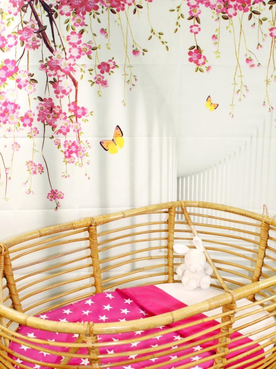 Wallabiezzz - Baby Deken - Wiegdeken - Ledikantdeken - Ster Donkerroze - 75x90cm