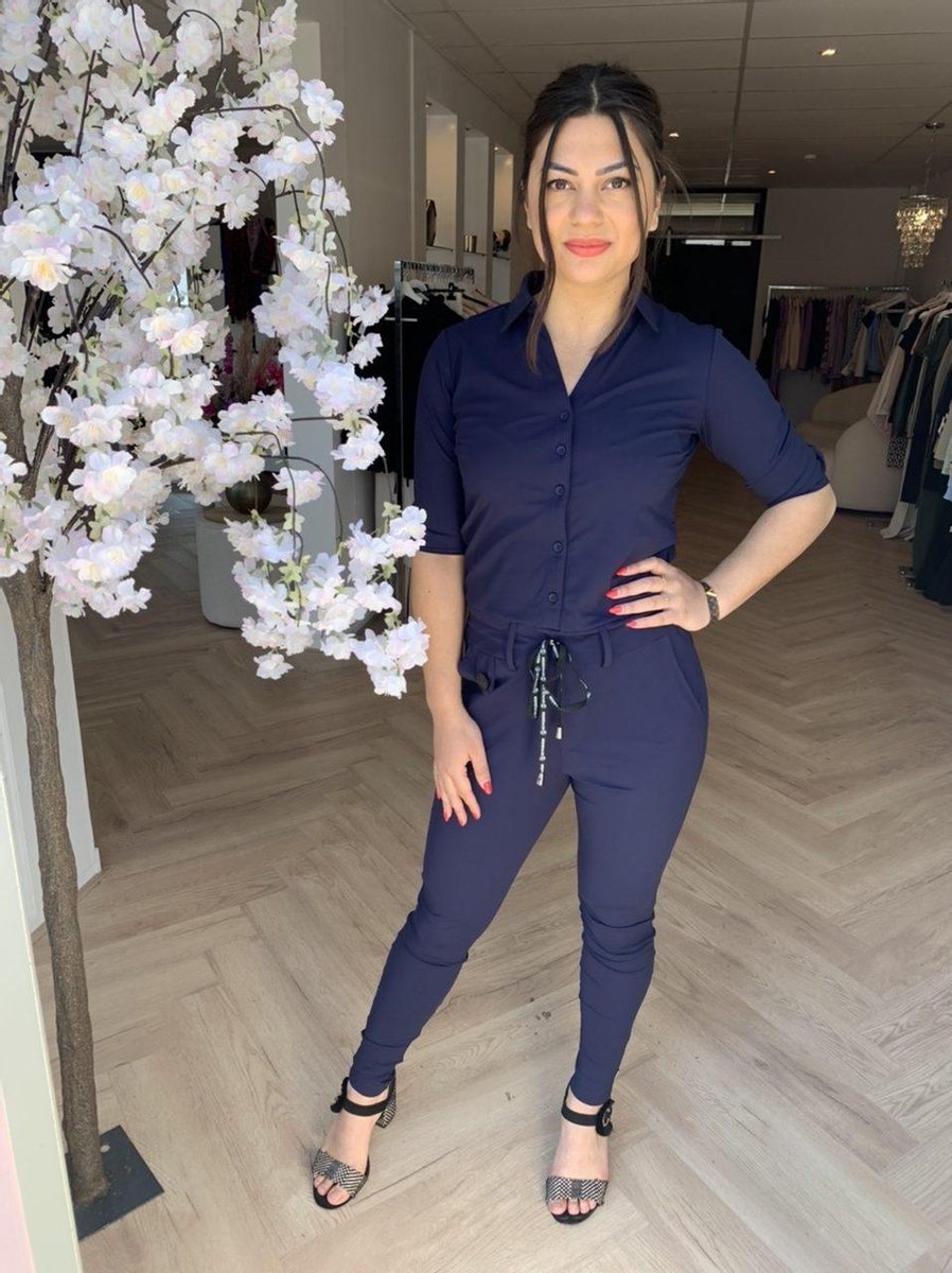 My Pashion - Jumpsuit L - Navy Dark - Easy-Move - Travelstof