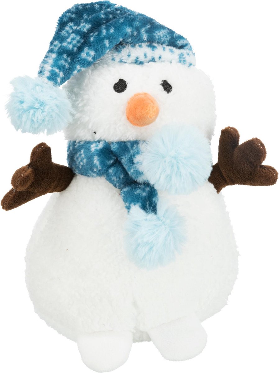 Hondenknuffel - Kerstknuffel - Sneeuwman met muts - pluche - 20 cm