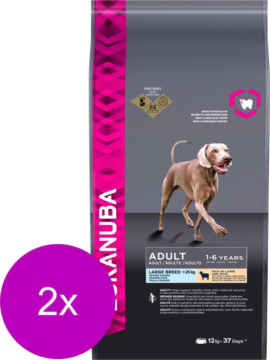 Eukanuba Adult Large Breed Lam&Rijst - Hondenvoer - 2 x 12 kg