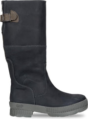 Wandellaarzen waterdicht leer dames donkerblauw maat 36
