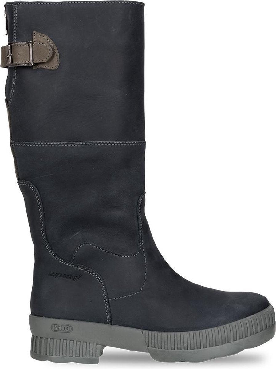 Wandellaarzen waterdicht leer dames donkerblauw maat 36