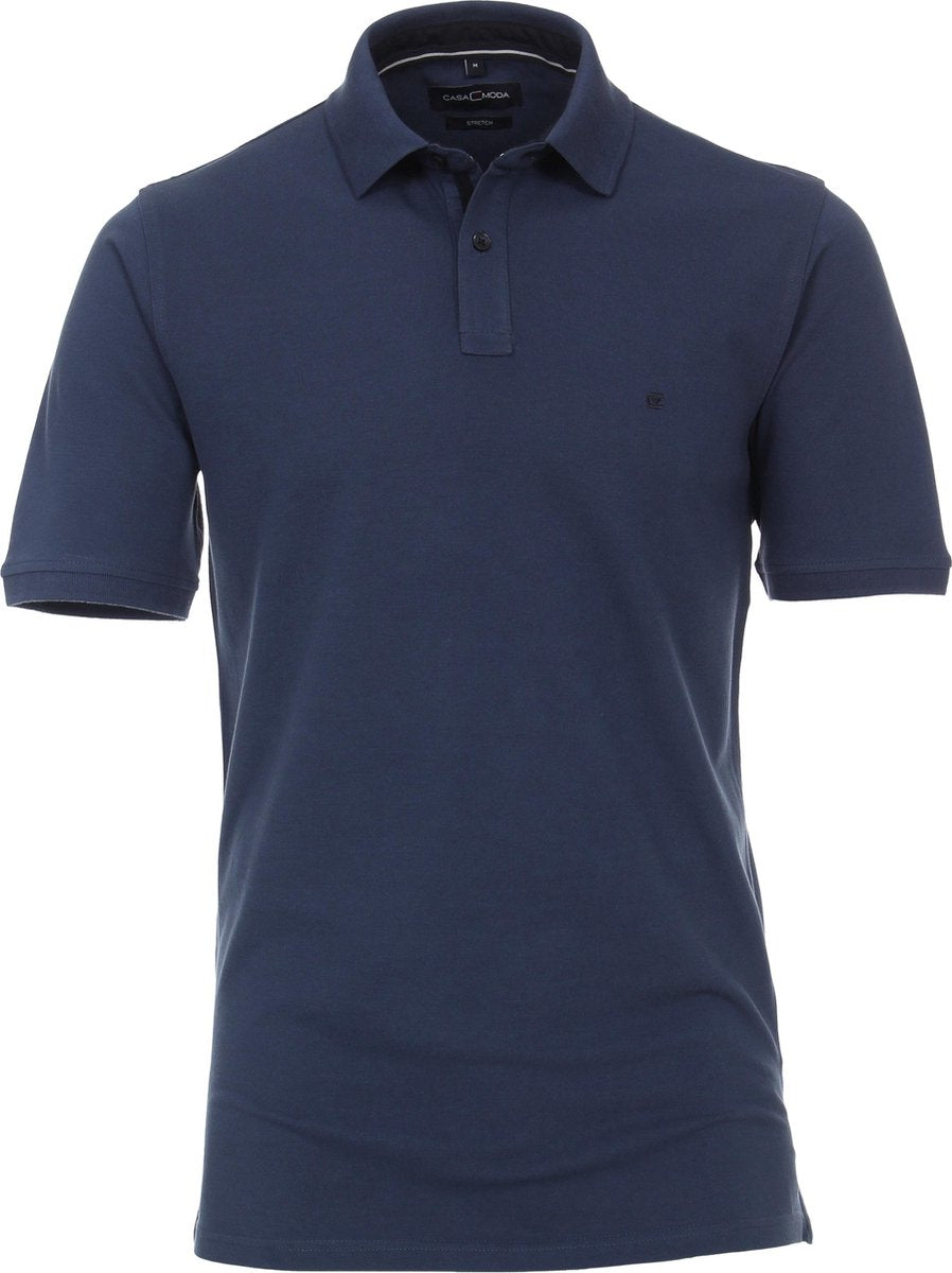 CASA MODA comfort fit poloshirt - stretch - middenblauw -  Maat: 3XL