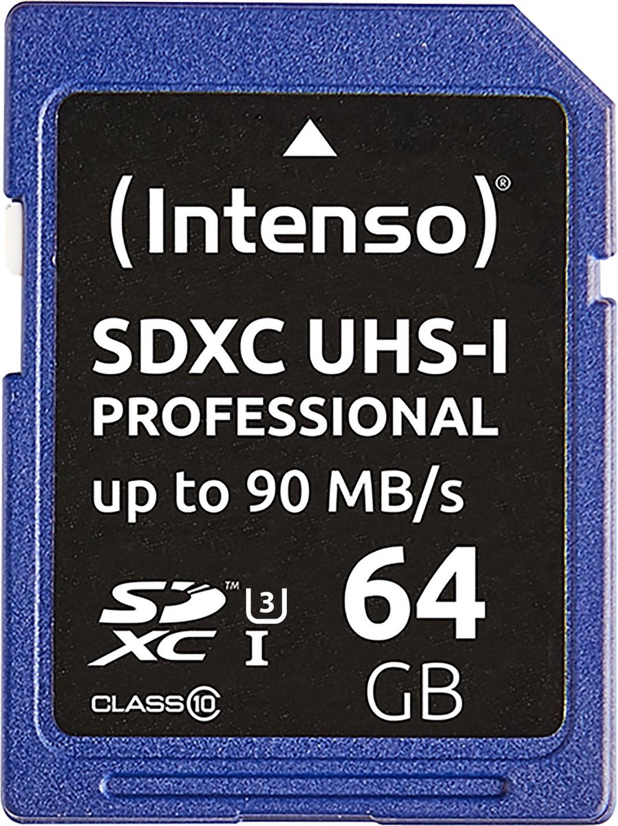 Intenso 64GB SDHC flashgeheugen Klasse 10 UHS-I