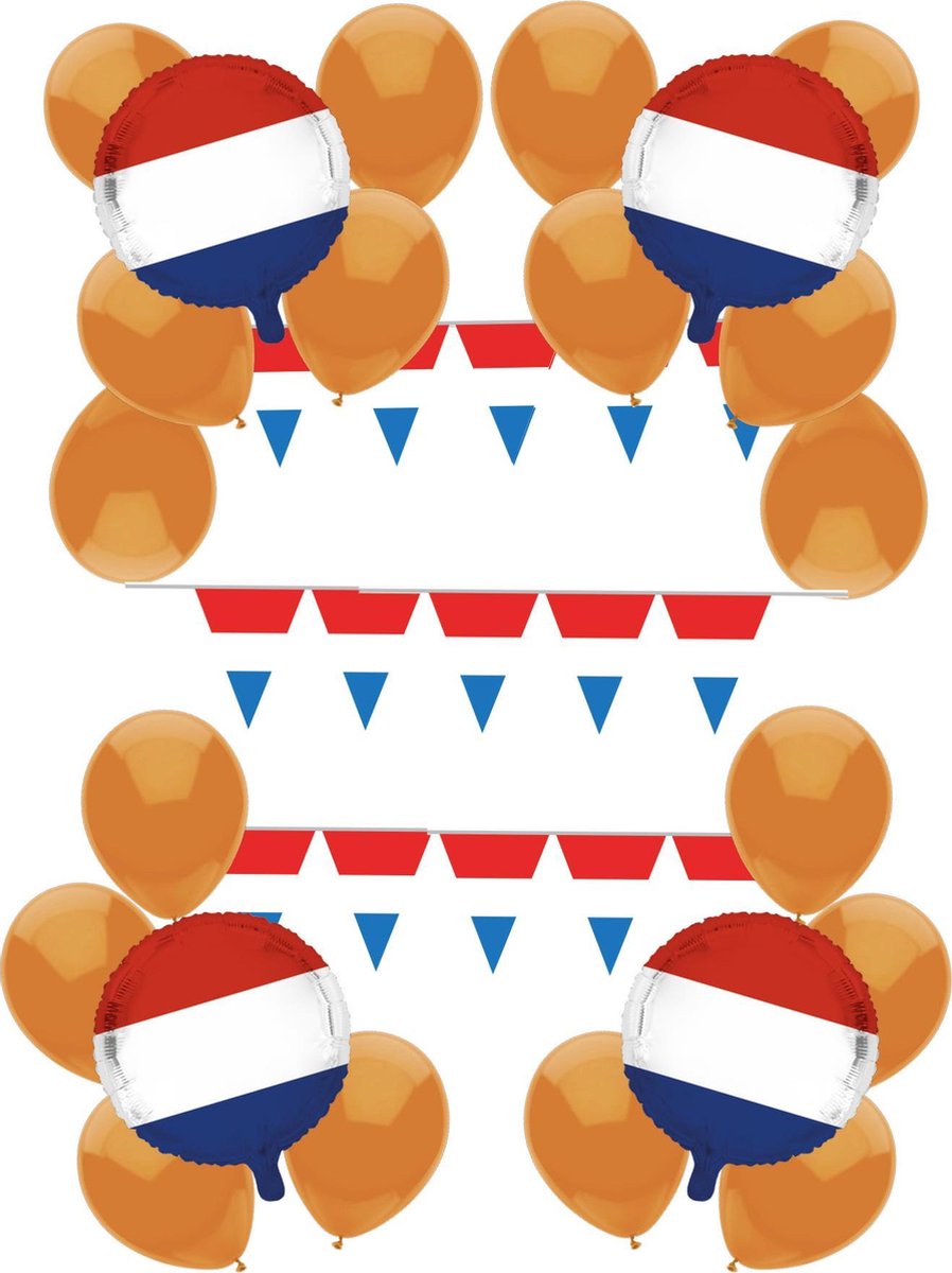 e-Carnavalskleding.nl Feestpakket Nederland Medium|Kant en klaar ek feestversieringspakket