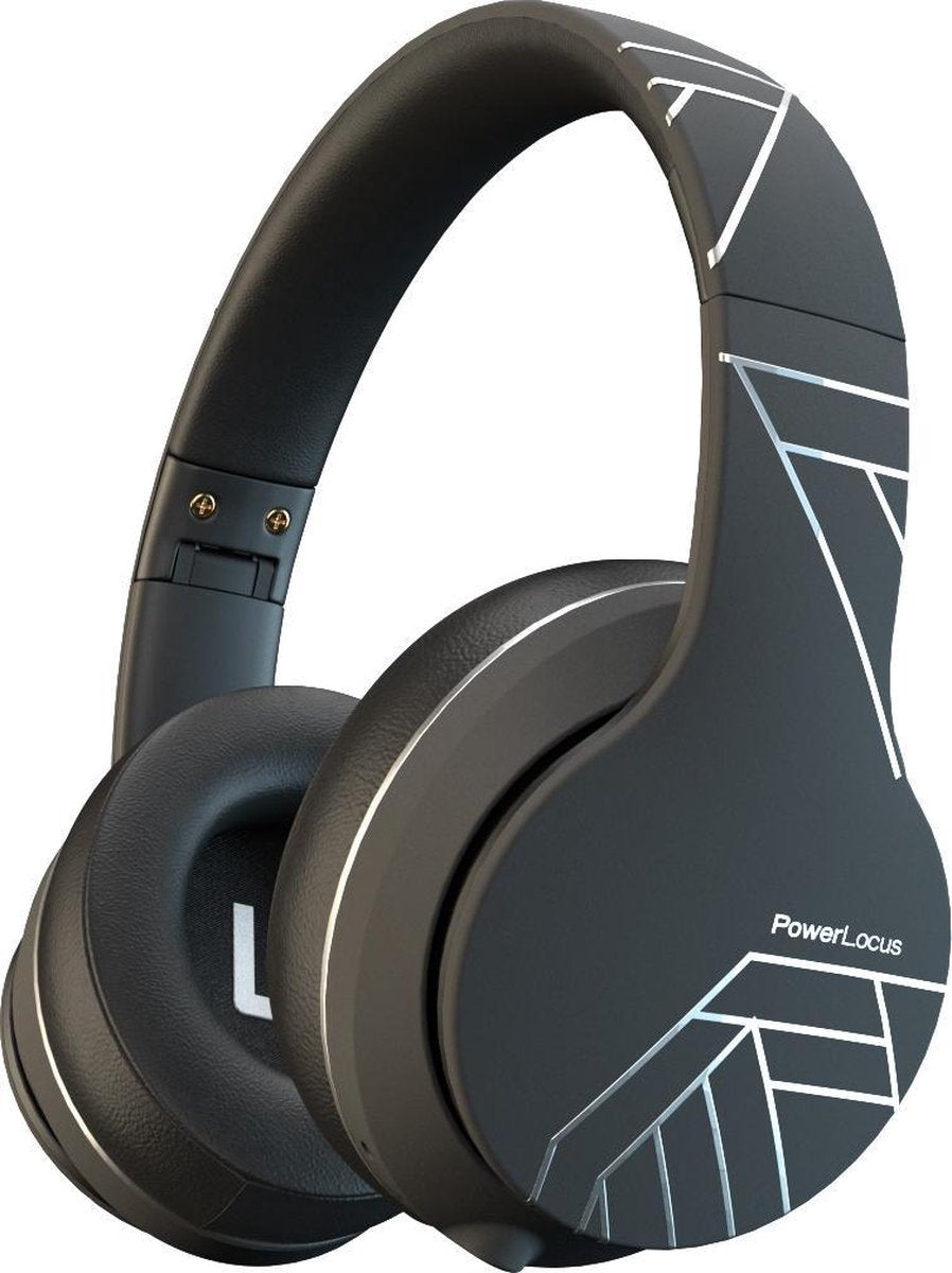 PowerLocus P6 Draadloze Over-Ear Koptelefoon Inklapbaar - Bluetooth Hoofdtelefoon - Met microfoon - Zwart/Zilver