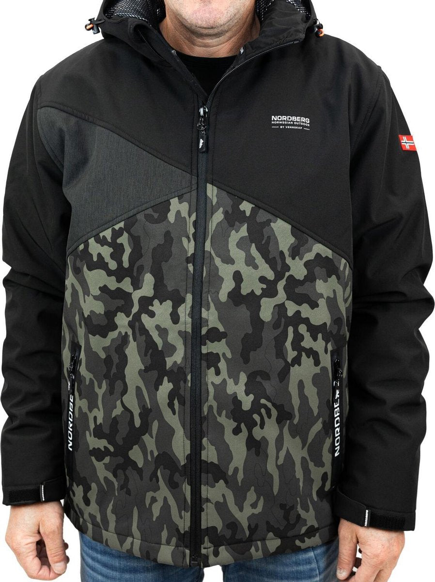 Nordberg heren softshell jas Kjetil army/camouflage - maat L