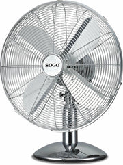 SOGO RETRO TAFELVENTILATOR CHROOM Ø 30 cm