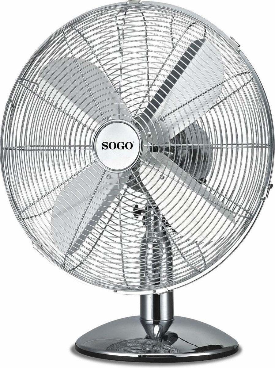 SOGO RETRO TAFELVENTILATOR CHROOM Ø 30 cm